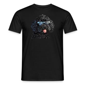 Portuguese Water Dog, Cão de Água Português - Men's T-Shirt - black - Front - AI Model Male 178 light (178cm)