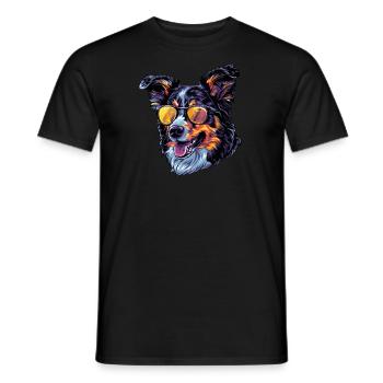 Bouvier Australien Chien, Chien, Lunettes De Soleil, Été - T-shirt homme - noir - Devant - AI Model Male 178 light (178cm)