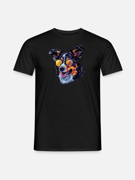 Australian Cattle Dog, Hund, Sonnenbrille, Sommer - Männer T-Shirt - Schwarz