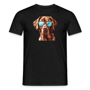 Chesapeake Bay Retriever, Hund, Sonnenbrille - Männer T-Shirt - Schwarz - Vorne - AI Model Male 178 light (178cm)
