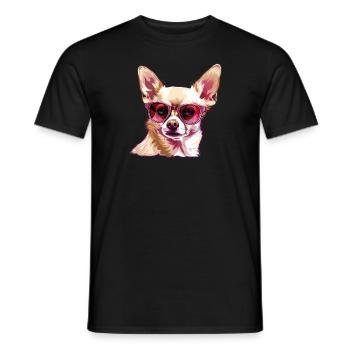 Chihuahua, dog, sunglasses, summer - Men's T-Shirt - black - Front - AI Model Male 178 light (178cm)