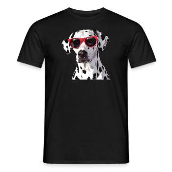 Dalmatien, chien, lunettes de soleil, été - T-shirt homme - noir - Devant - AI Model Male 178 light (178cm)