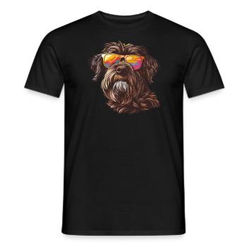 Griffon Korthals, Wirehaired Pointing Griffon - Men's T-Shirt - black - Front - AI Model Male 178 light (178cm)