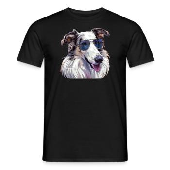 Borzoi, Borzoi, Dog, Sunglasses, Summer - Men's T-Shirt - black - Front - AI Model Male 178 light (178cm)