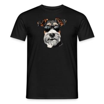 Drahthaar Foxterrier, Wire Fox Terrier, Hund - Männer T-Shirt - Schwarz - Vorne - AI Model Male 178 light (178cm)