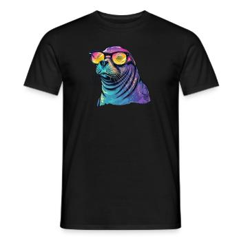 Lunettes de soleil Seal Sea Lion - T-shirt homme - noir - Devant - AI Model Male 178 light (178cm)