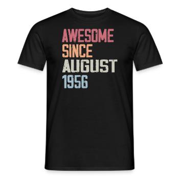 1956 Août - Cadeau D'anniversaire Août 1956 Août - T-shirt homme - noir - Devant - AI Model Male 178 light (178cm)