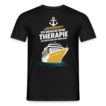 Ich Muss Nur Auf Mein Boot für einen - Männer T-Shirt - Schwarz - Vorne - AI Model Male 178 light (178cm)