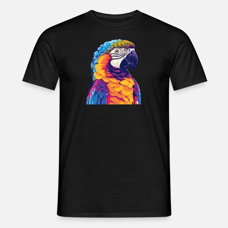 Parrot, bird, tropical, summer, gift - Men’s T-shirt - black