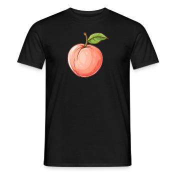Pfirsich, Peach, Obst, Frucht - Männer T-Shirt - Schwarz - Vorne - AI Model Male 178 light (178cm)