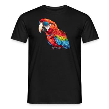 Papagei, vogel, tropisch, Sonnenbrille, Sommer - Männer T-Shirt - Schwarz - Vorne - AI Model Male 178 light (178cm)