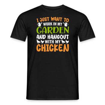 I Just Want Work In My Garden Hangout With Chicken - T-shirt homme - noir - Devant - AI Model Male 178 light (178cm)