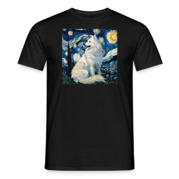Samojede, Samoyed, Hund, geschenk, hundeliebhaber - Männer T-Shirt - Schwarz - Vorne - AI Model Male 178 light (178cm)