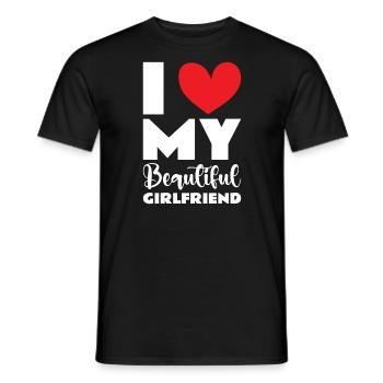 Paare Liebe Herz Freund Geschenkidee Beziehung - Männer T-Shirt - Schwarz - Vorne - AI Model Male 178 light (178cm)