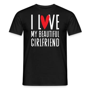 Paare Liebe Herz Freund Geschenkidee Beziehung - Männer T-Shirt - Schwarz - Vorne - AI Model Male 178 light (178cm)
