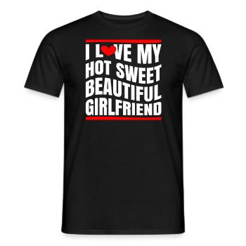 Paare Liebe Herz Freund Geschenkidee Beziehung - Männer T-Shirt - Schwarz - Vorne - AI Model Male 178 light (178cm)