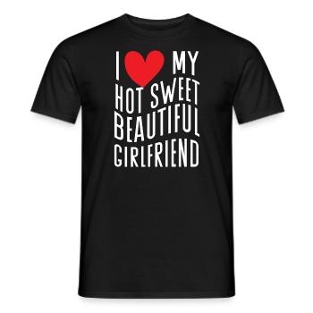 Paare Liebe Herz Freund Geschenkidee Beziehung - Männer T-Shirt - Schwarz - Vorne - AI Model Male 178 light (178cm)