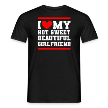 Paare Liebe Herz Freund Geschenkidee Beziehung - Männer T-Shirt - Schwarz - Vorne - AI Model Male 178 light (178cm)