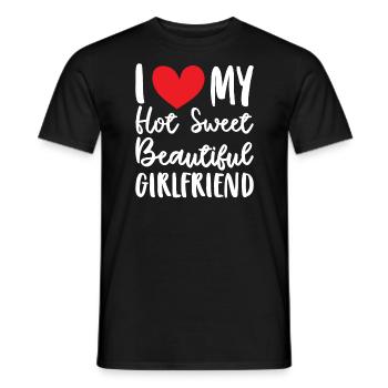 Paare Liebe Herz Freund Geschenkidee Beziehung - Männer T-Shirt - Schwarz - Vorne - AI Model Male 178 light (178cm)