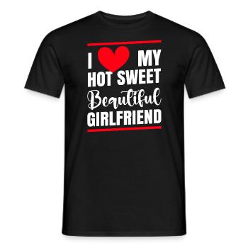 Paare Liebe Herz Freund Geschenkidee Beziehung - Männer T-Shirt - Schwarz - Vorne - AI Model Male 178 light (178cm)