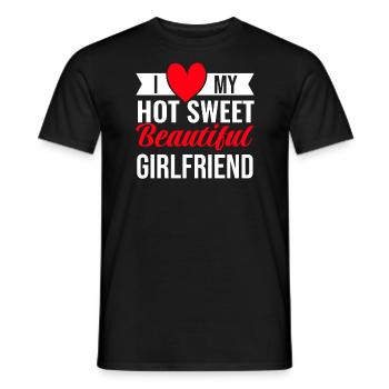 Paare Liebe Herz Freund Geschenkidee Beziehung - Männer T-Shirt - Schwarz - Vorne - AI Model Male 178 light (178cm)