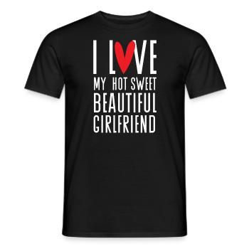 Paare Liebe Herz Freund Geschenkidee Beziehung - Männer T-Shirt - Schwarz - Vorne - AI Model Male 178 light (178cm)