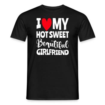 Paare Liebe Herz Freund Geschenkidee Beziehung - Männer T-Shirt - Schwarz - Vorne - AI Model Male 178 light (178cm)