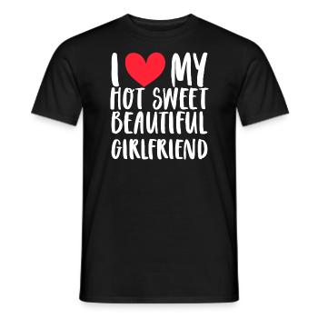Paare Liebe Herz Freund Geschenkidee Beziehung - Männer T-Shirt - Schwarz - Vorne - AI Model Male 178 light (178cm)
