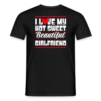 Paare Liebe Herz Freund Geschenkidee Beziehung - Männer T-Shirt - Schwarz - Vorne - AI Model Male 178 light (178cm)