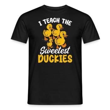 Ich unterrichte die süßesten Enten Lehrer Quietscheente - Männer T-Shirt - Schwarz - Vorne - AI Model Male 178 light (178cm)