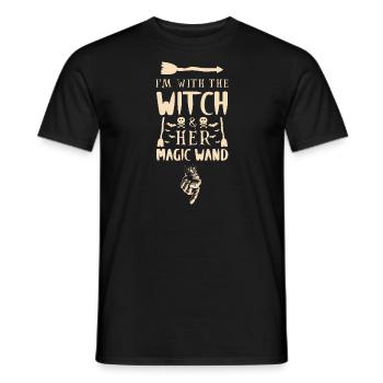 Halloween Men Costume Humor Funny Saying Outfit - Men's T-Shirt - black - Front - AI Model Male 178 light (178cm)