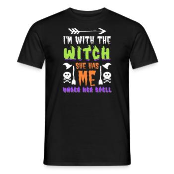Halloween Men Costume Humor Funny Saying Outfit - Men's T-Shirt - black - Front - AI Model Male 178 light (178cm)