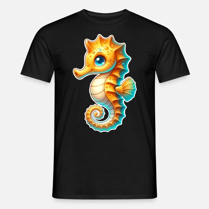 Seepferd Seepferdchen - Männer T-Shirt - Schwarz
