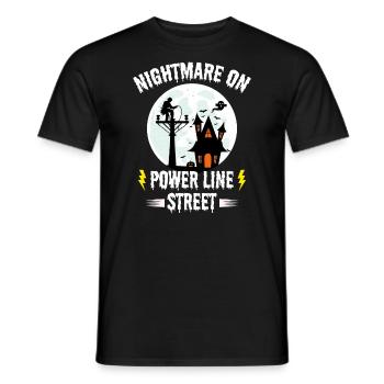 Cauchemar sur la rue Power Line – Lineman Halloween - T-shirt homme - noir - Devant - AI Model Male 178 light (178cm)