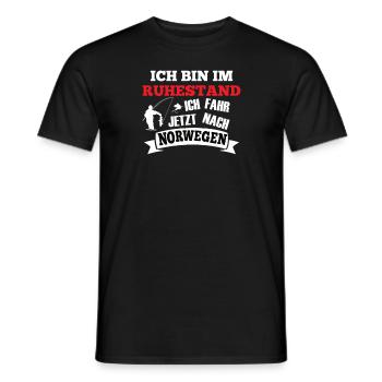I'm Retired Fishing Holidays Norway Funny - Men's T-Shirt - black - Front - AI Model Male 178 light (178cm)