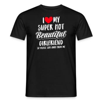 I Love My Girlfriend Couples Boyfriend Gift Idea - Men's T-Shirt - black - Front - AI Model Male 178 light (178cm)
