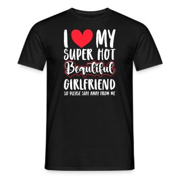 I Love My Girlfriend Couples Boyfriend Gift Idea - Men's T-Shirt - black - Front - AI Model Male 178 light (178cm)