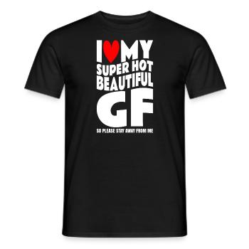 J’aime ma copine Couple Idée cadeau petit ami - T-shirt homme - noir - Devant - AI Model Male 178 light (178cm)