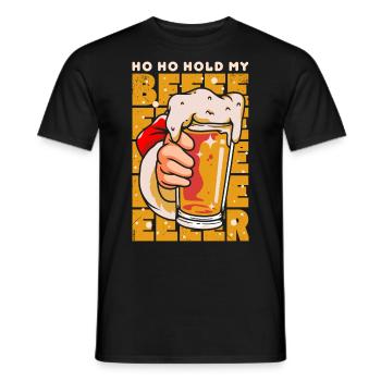 Weihnachten hoho hold my beer - Männer T-Shirt - Schwarz - Vorne - AI Model Male 178 light (178cm)