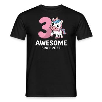 3. Geburtstag - Awesome Since 2022 - Männer T-Shirt - Schwarz - Vorne - AI Model Male 178 light (178cm)