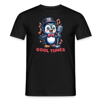 Pinguin-Jazz-Sängerin - Männer T-Shirt - Schwarz - Vorne - AI Model Male 178 light (178cm)