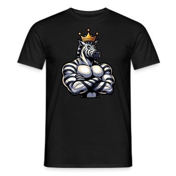 Entraînement de remise en forme Zebra King musclé - T-shirt homme - noir - Devant - AI Model Male 178 light (178cm)