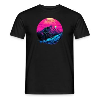Vélo de montagne Vélo rétro Montagnes - T-shirt homme - noir - Devant - AI Model Male 178 light (178cm)