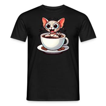 Sphinx Cat Coffee Coffee Lover Design - Men's T-Shirt - black - Front - AI Model Male 178 light (178cm)