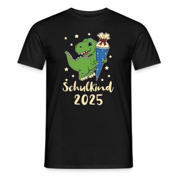 Écolier 2025 Dino avec cône de sucre - T-shirt homme - noir - Devant - AI Model Male 178 light (178cm)