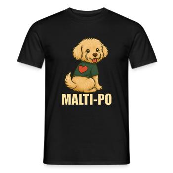 Süßer Maltipoo mit Herzshirt Wortspiel Maltipo - Männer T-Shirt - Schwarz - Vorne - AI Model Male 178 light (178cm)