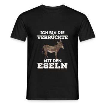 Esel Verrückte Bauernhof lustig Geschenk humor - Männer T-Shirt - Schwarz - Vorne - AI Model Male 178 light (178cm)