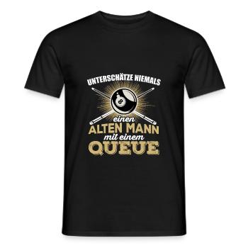 Billard Herren Pool Snooker Spruch Alter Mann pool - Männer T-Shirt - Schwarz - Vorne - AI Model Male 178 light (178cm)