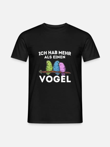Vogel bescheuert Spruch Haustiere - Männer T-Shirt - Schwarz