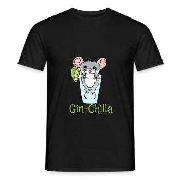 Gin Chinchiller animal drôle - T-shirt homme - noir - Devant - AI Model Male 178 light (178cm)